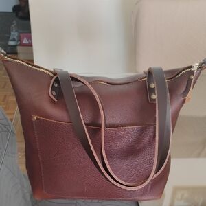 Portland Leather Goods Brown Leather Tote Bag